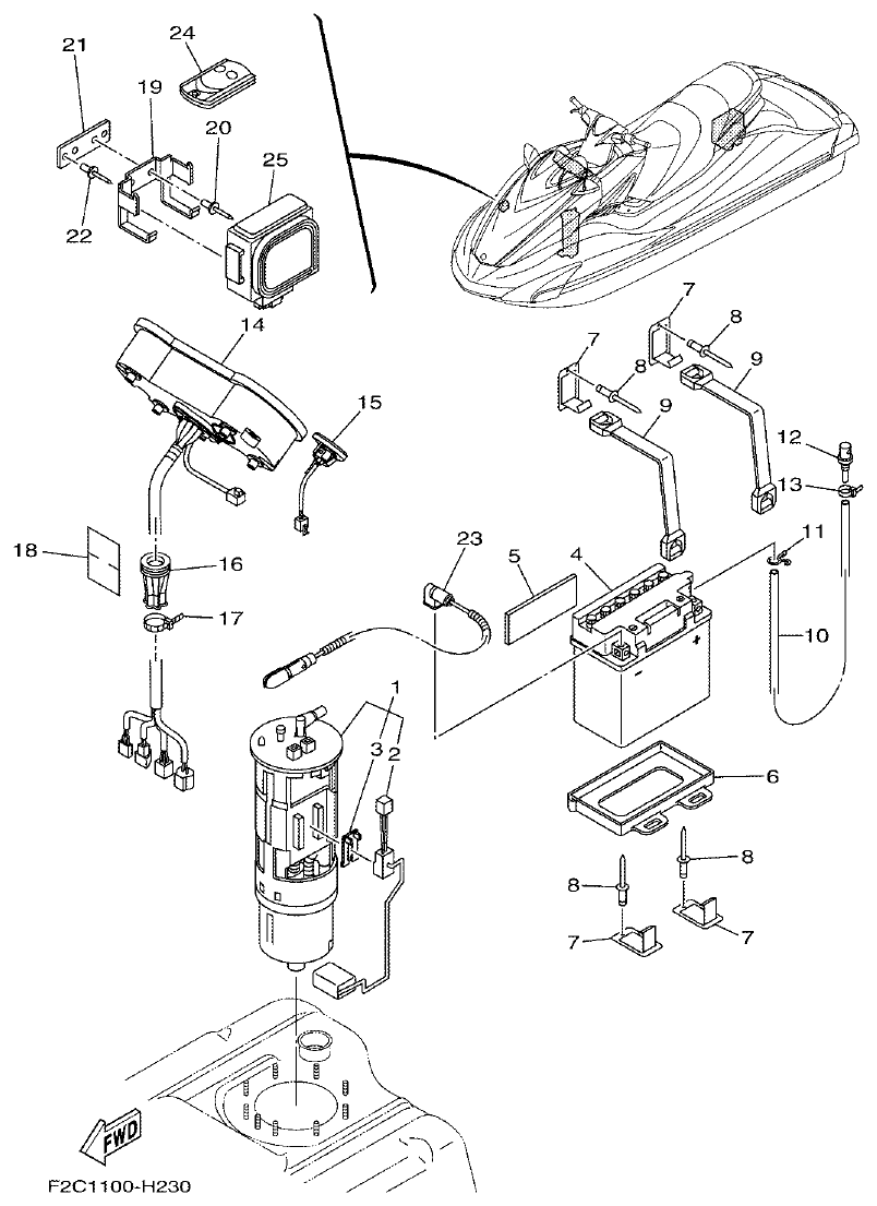 Yamaha GX18 ELECTRICAL 3 parts diagram